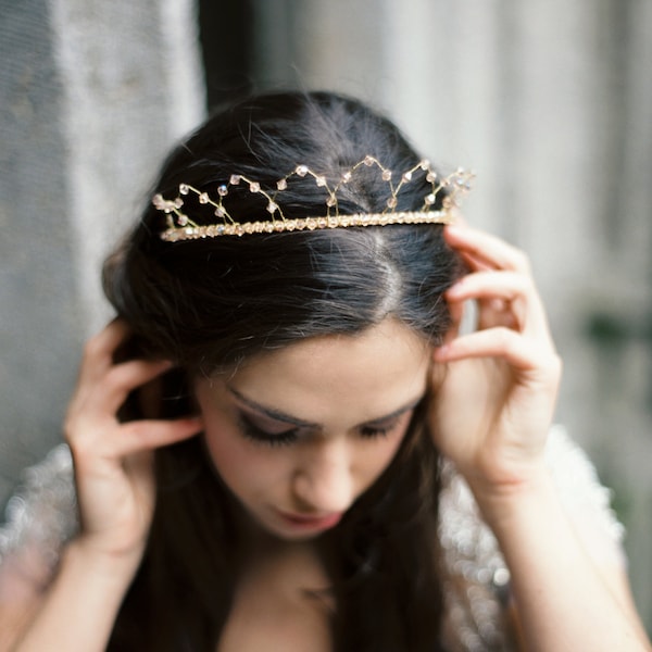 Crystal crown, crystal tiara, wedding crown, wedding headpiece, bridal crown, bridal tiara, Style H08