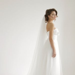 Soft Italian tulle cathedral wedding veil, single / 1 tier wedding veil, simple wedding veil, Alice - Style V08