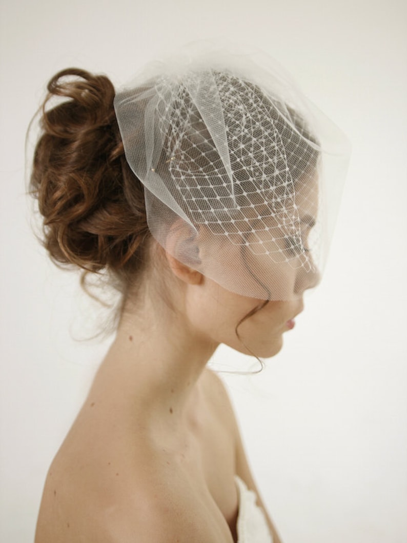Double Layer Birdcage Wedding Veil Russian Netting Wedding Etsy