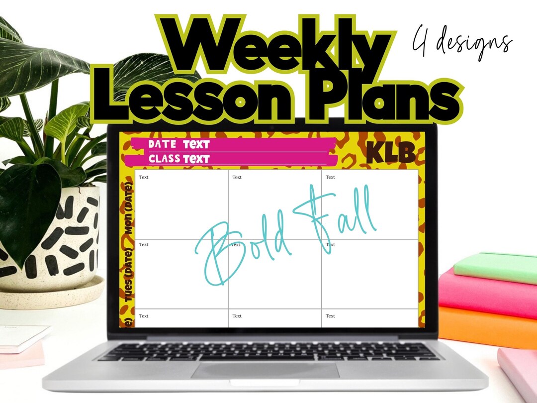 Teacher Planner Template Digital, Weekly Layout, Bold Pattern - Etsy