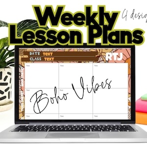 Daily Lesson Plan, Editable, Google Slides Template, Boho Vibes Floral Digital Lesson Planner Teacher Planner