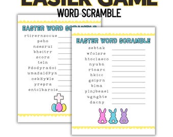 Easter Word Scramble, Printable Easter Game, Printable Activity and Game Word Jumble