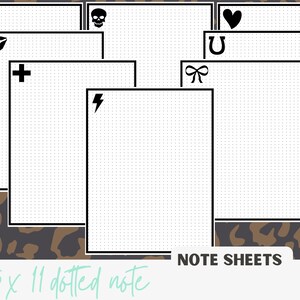 Dotted Note Sheets-Edgy-Black & White-writing paper
