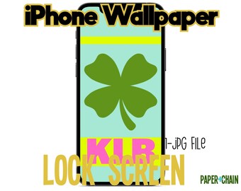 Pantalla de bloqueo personalizada del iPhone de Four Leaf Clover, fondo de pantalla personalizado, Día de San Patricio