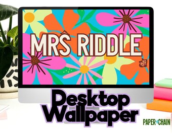 Bright Spring Flower Teacher Computer Wallpaper, Personalized