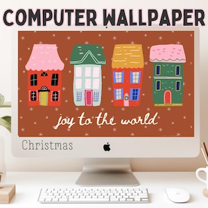 Christmas House Joy to the World Desktop/Laptop Wallpaper Computer Background