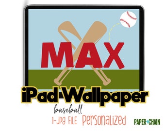 Pantalla de bloqueo personalizada del iPad de béisbol para niños, fondo de pantalla personalizado