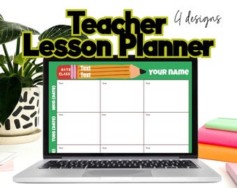Teacher Lesson Planner, Editable Digital Teacher Planner, Google Slides Undated, Pencil