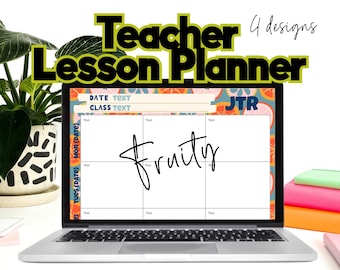 Fruity Pattern Weekly Lesson Planner Teacher Template