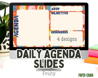 Fruity Daily Agenda, Classroom Agenda Slides, Templates Daily Slides