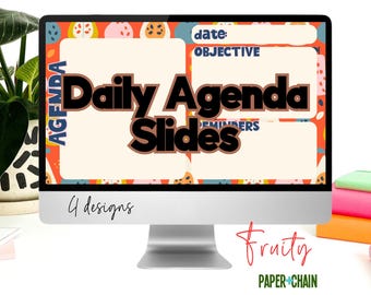 Daily Agenda Fruity Pattern Classroom Agenda Slide Templates Daily Slides
