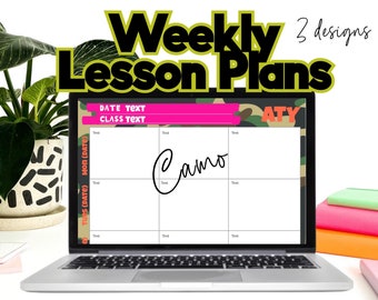 Camo Edgy Weekly Lesson Planner Template