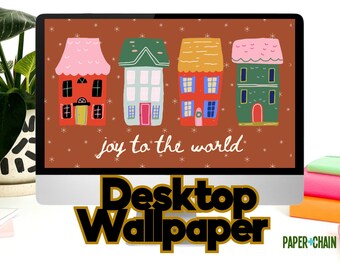 Christmas House Joy to the World Desktop/Laptop Wallpaper Computer Background