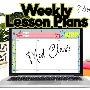 Daily Lesson Plan, Editable, Google Slides Template, medical class, nursing teacher