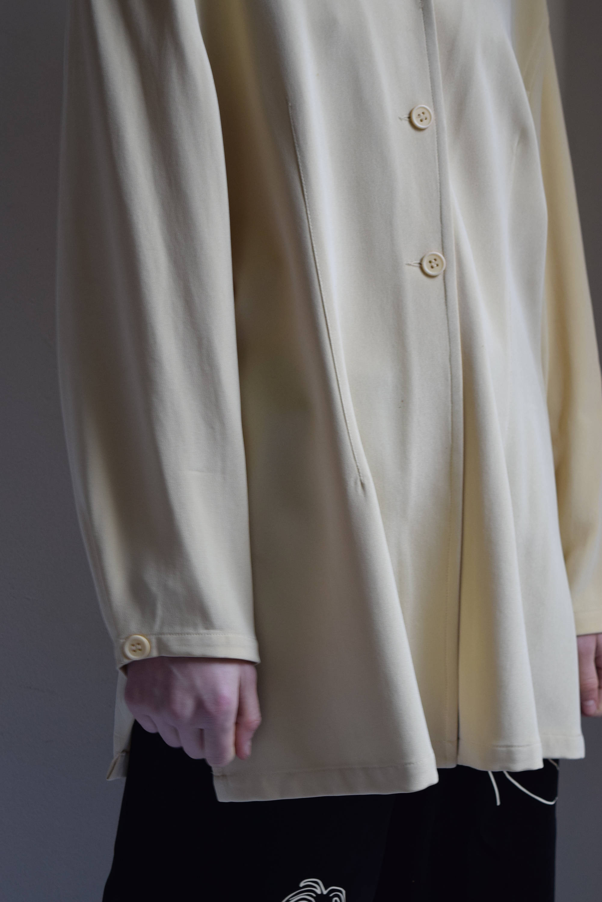cream pleated jersey