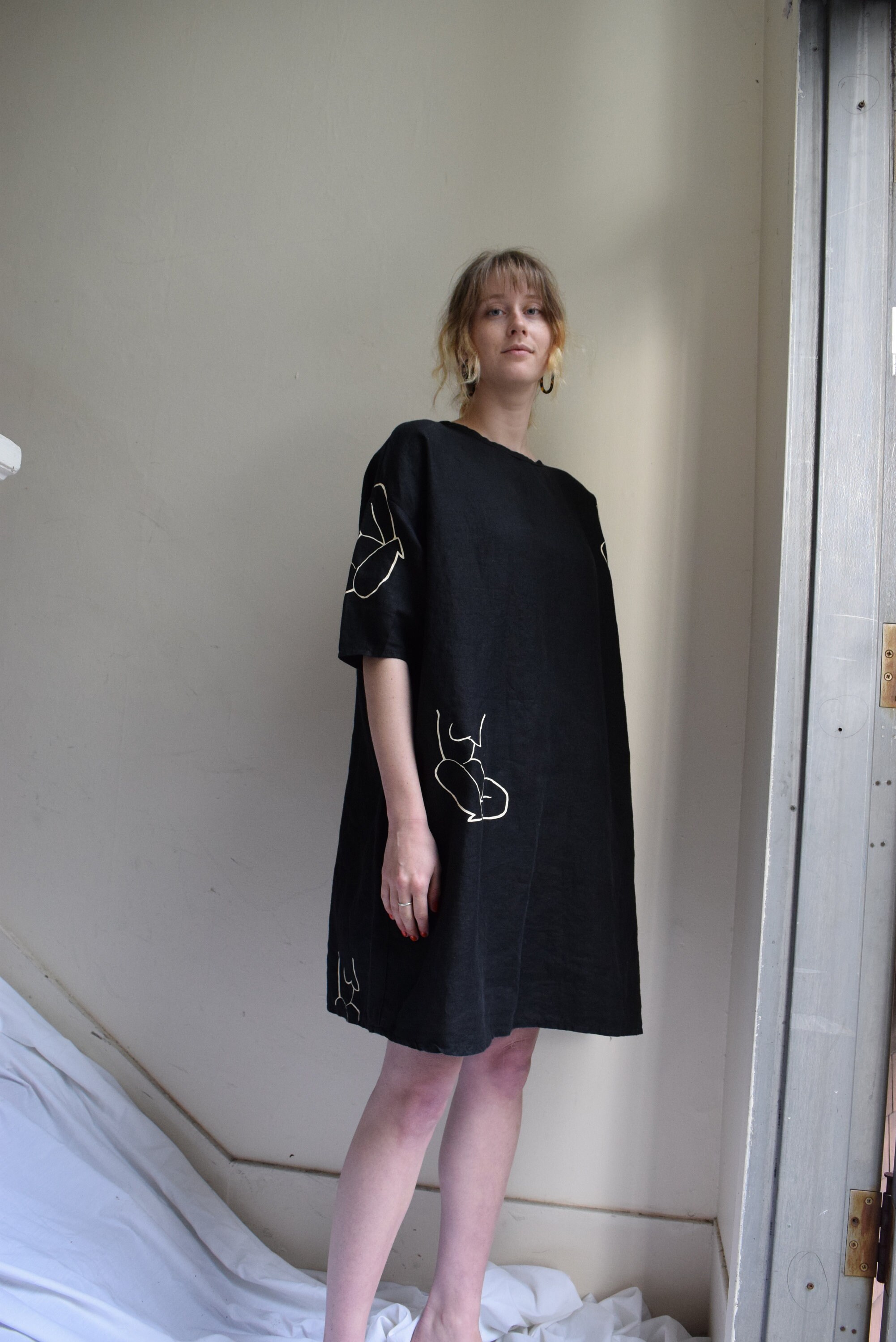 linen trapeze dress