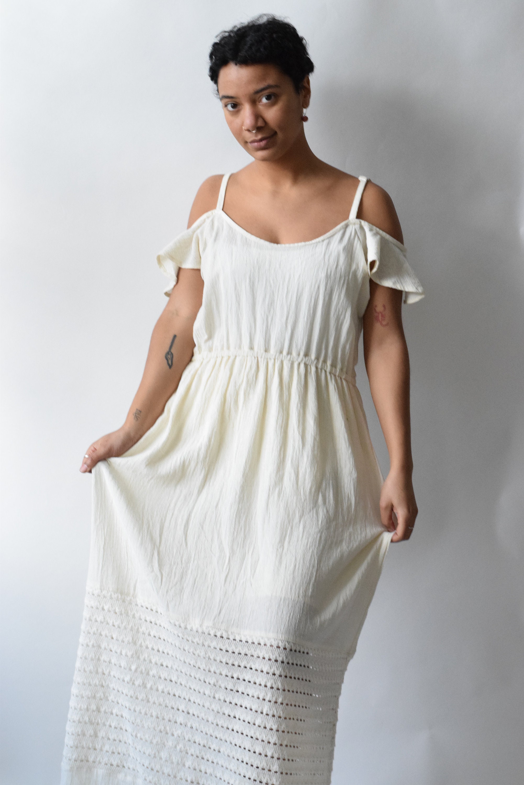 cream cotton dress