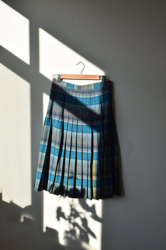 Reversible Pleated Wool Skirt
