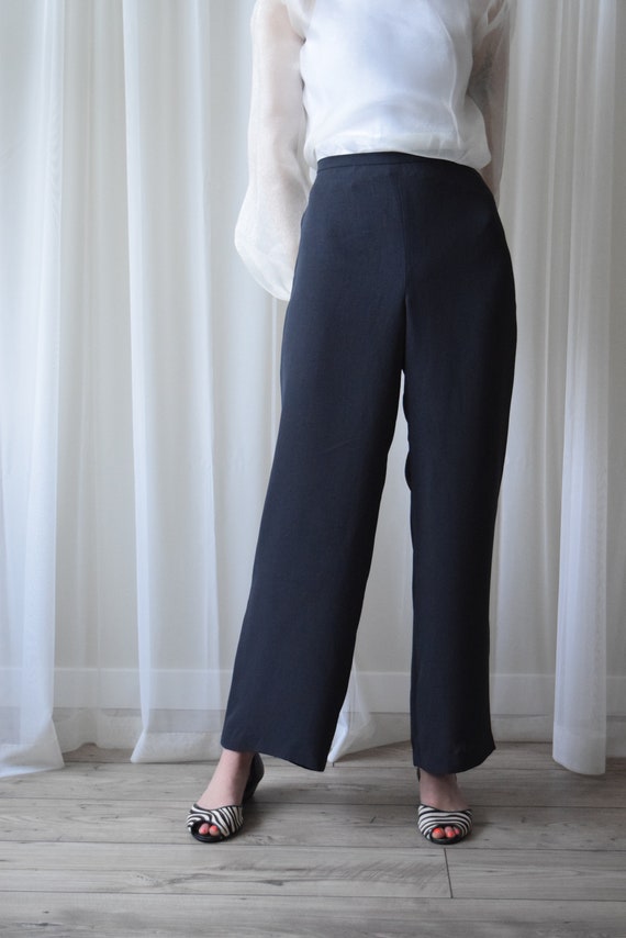 High Waist Black Wide Leg Pants