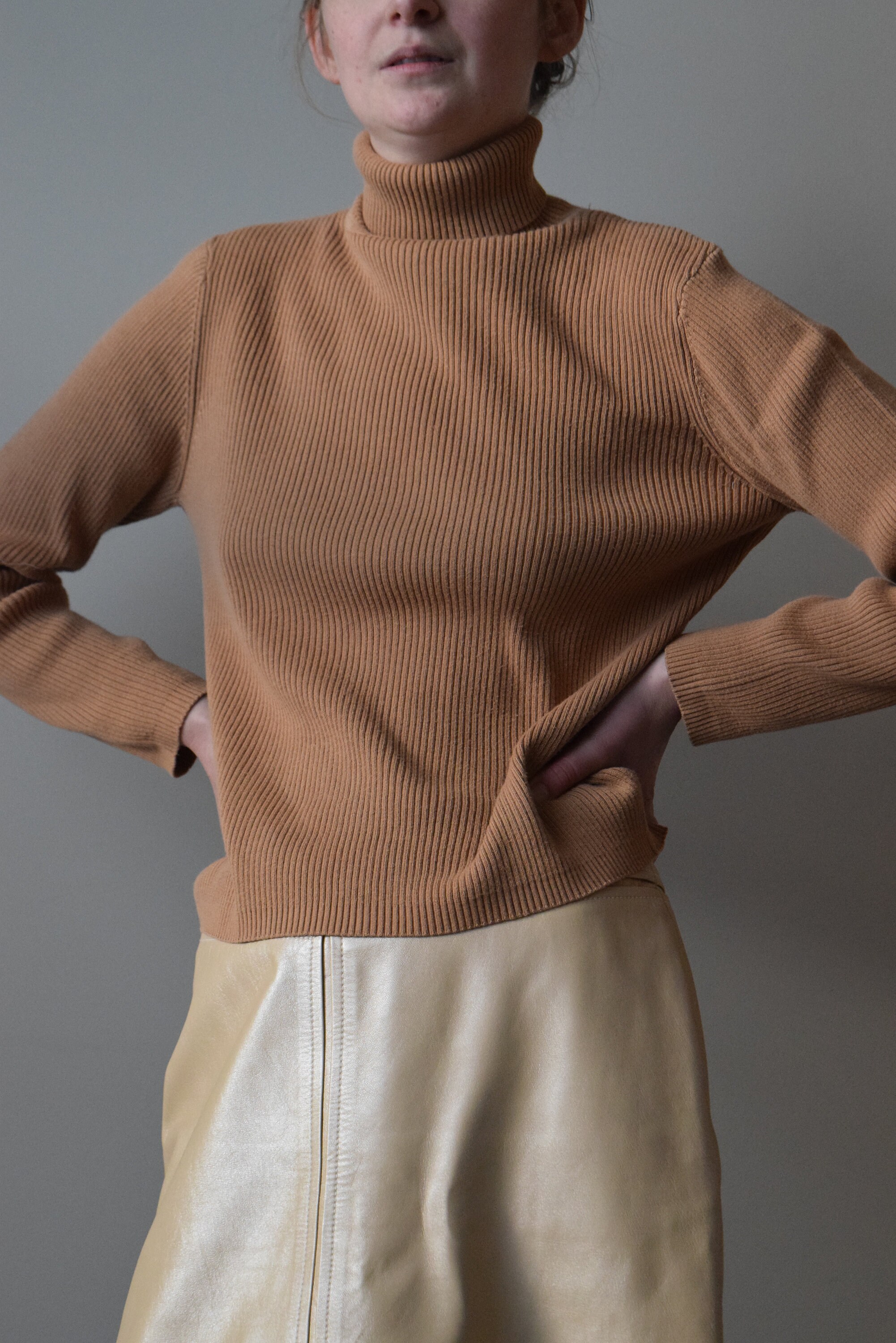 brown cotton turtleneck