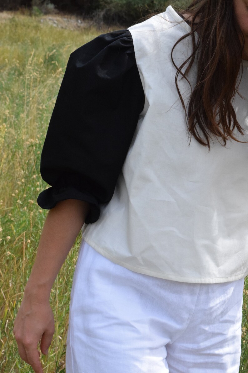 Bobbi Color Block Puff Sleeve Tee