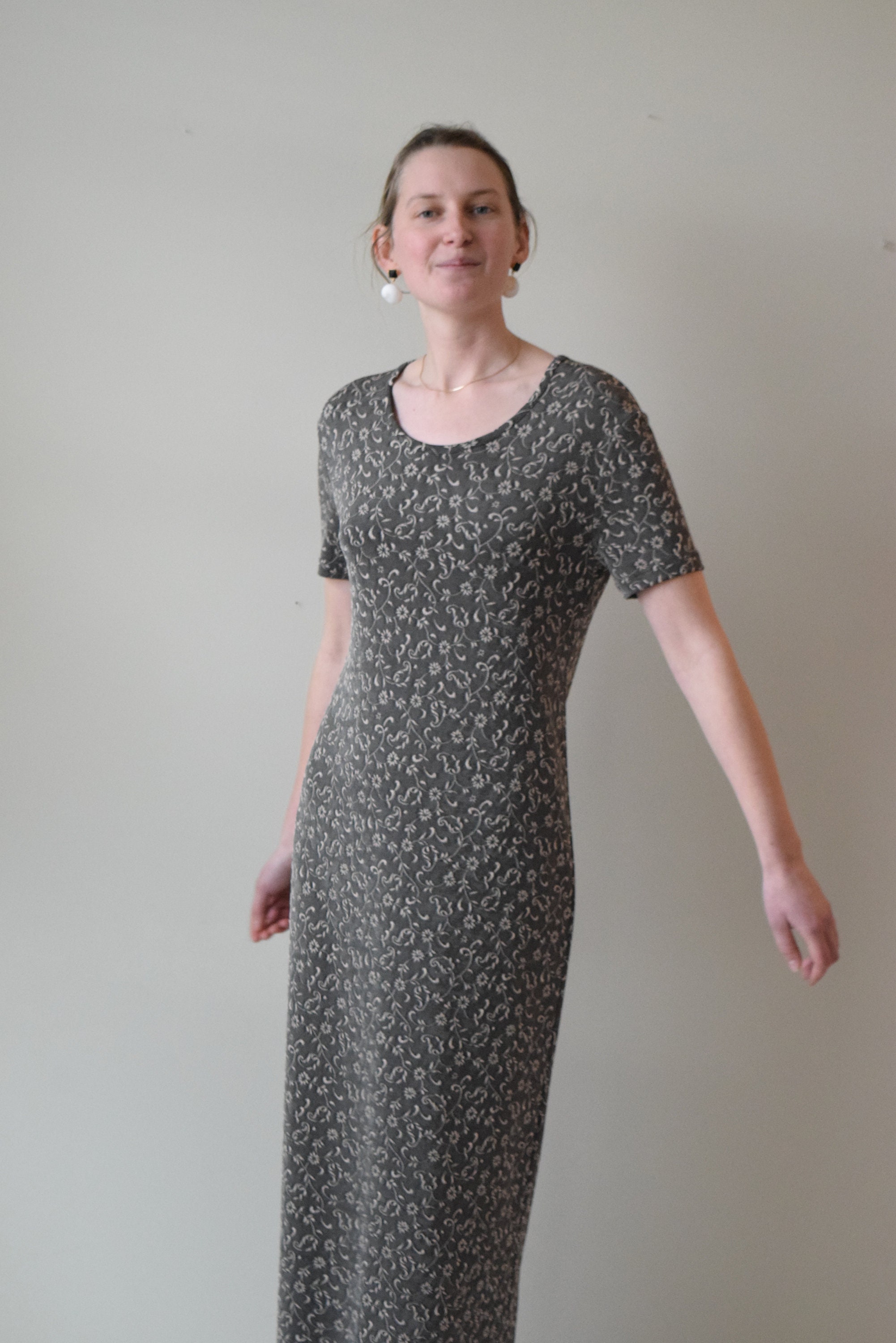 Floral Floor Length T-shirt Dress
