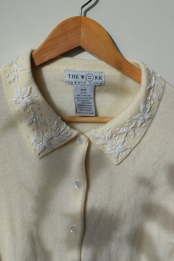 Lambswool Angora Beaded Cardigan