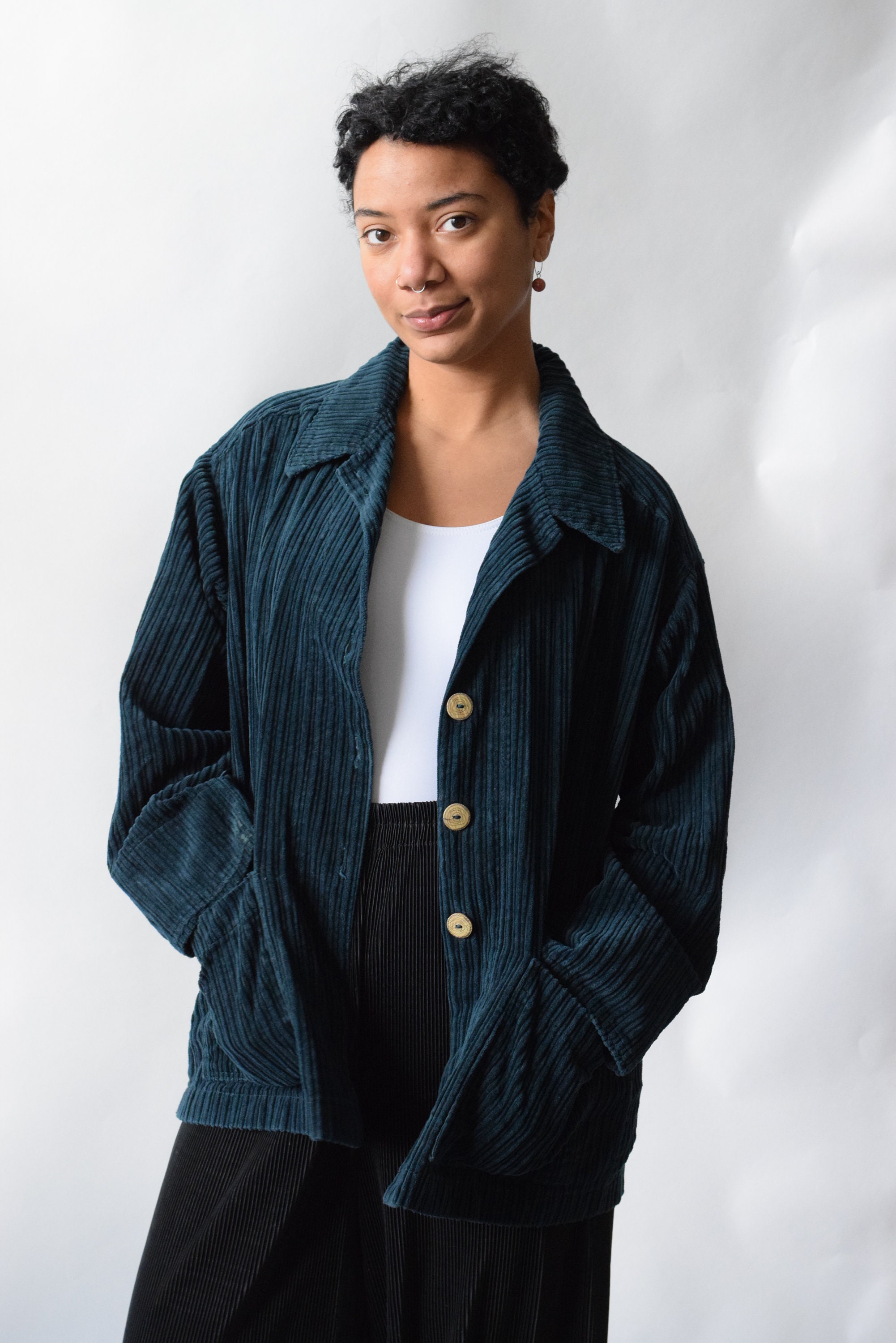 Teal Corduroy Chore Jacket