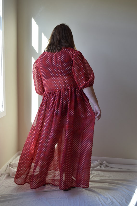 Sheer Polka Dot Puff Sleeve Dress - Etsy
