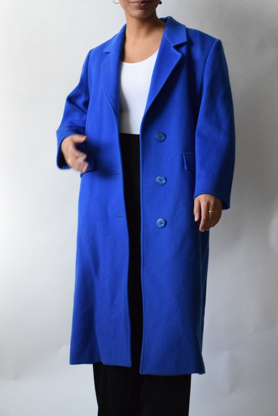 London Fog Royal Blue Wool Trench
