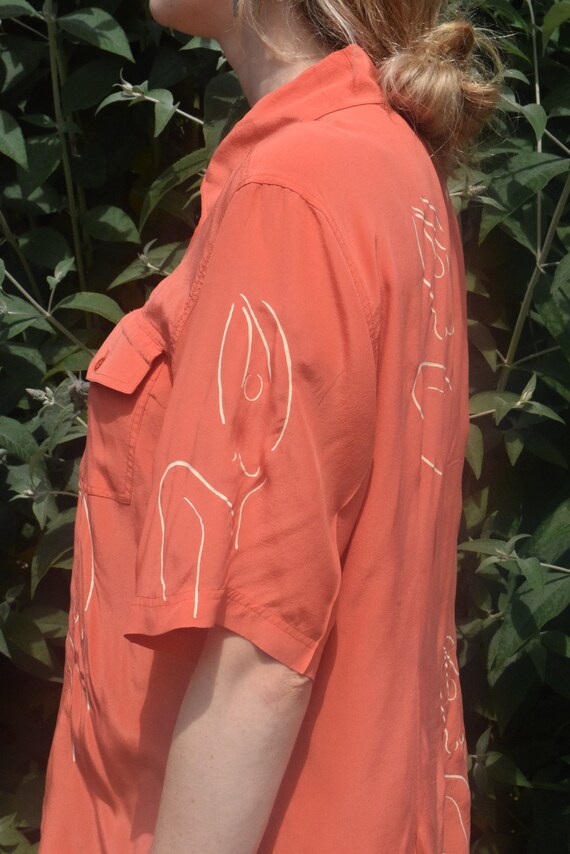 Chemise à manches manches manches courtes en soie corail méridien femme 0ae79a Chemise à manches manches manches courtes en soie corail méridien femme 0ae79a