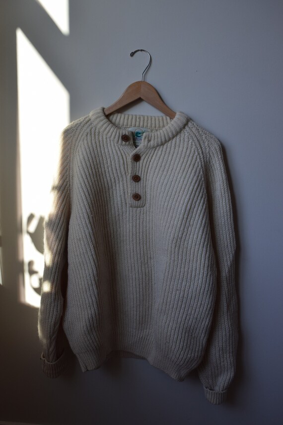 Cream Wool Fisherman Sweater
