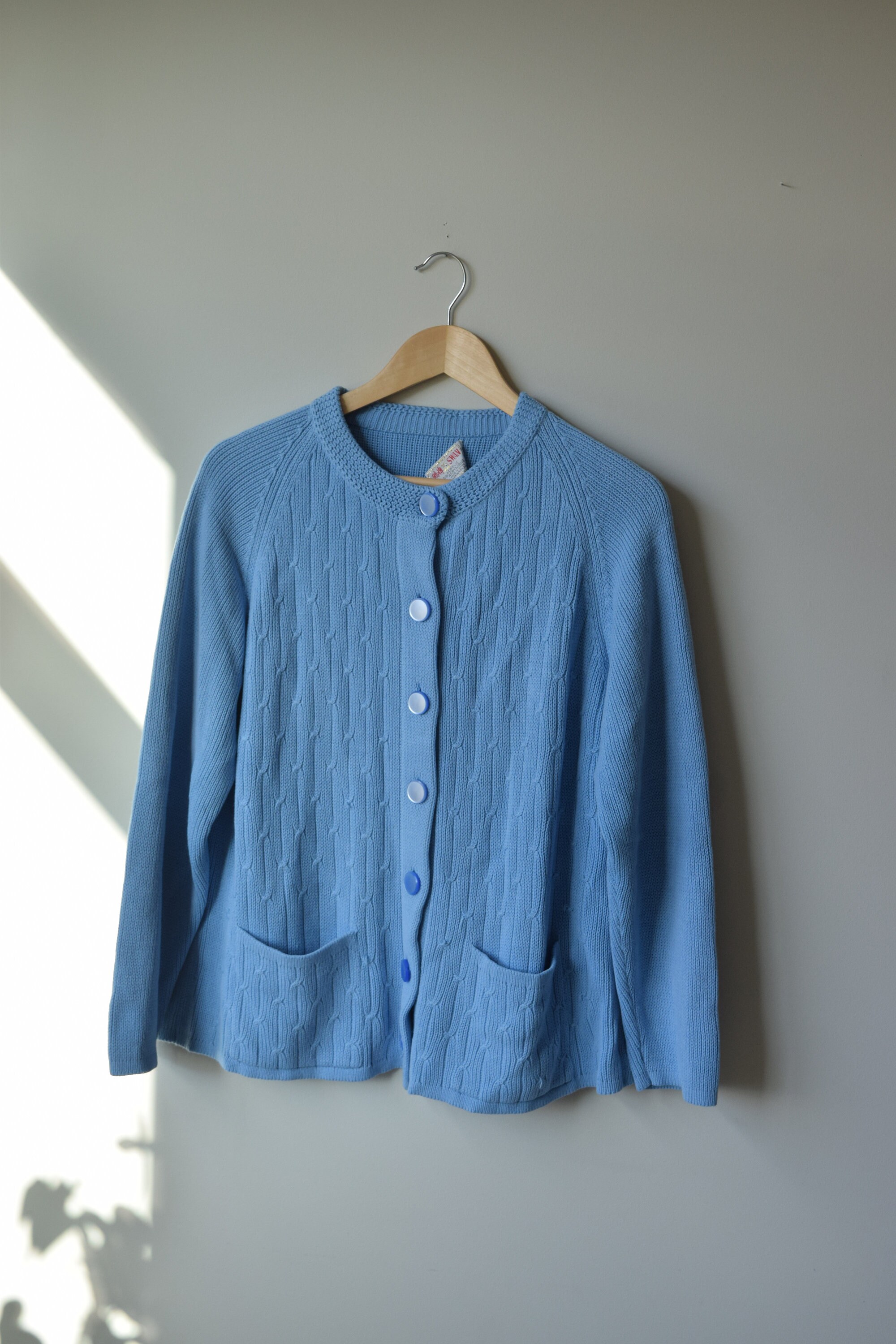 sky blue cardigans