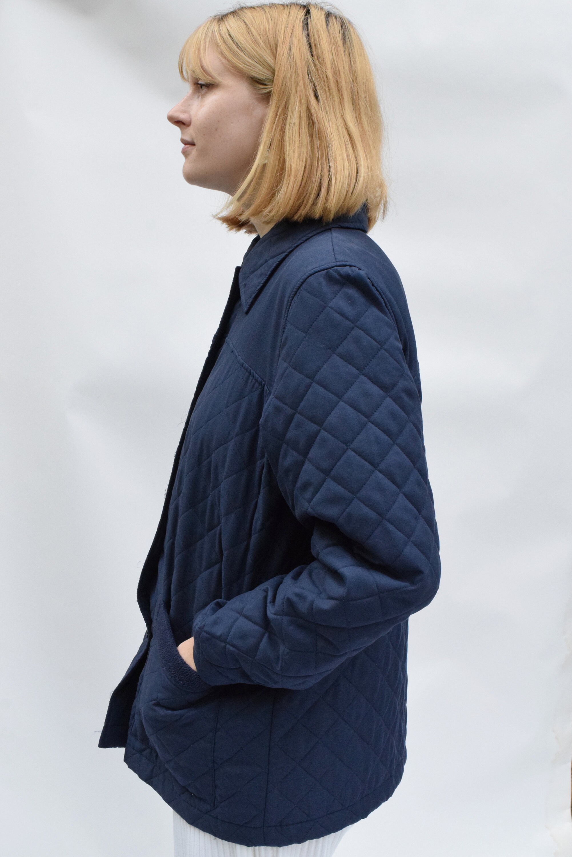 Navy Quilted Jacket