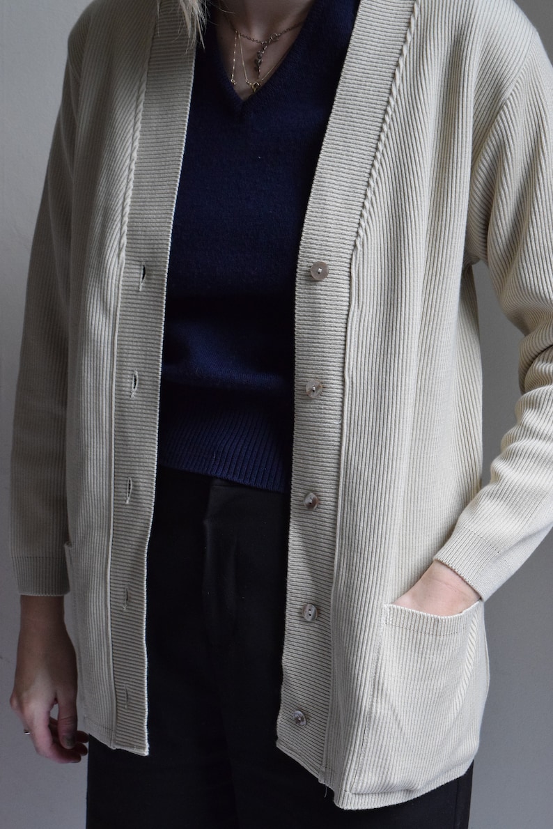 Ginger Ribbed Wool Blend Cardigan