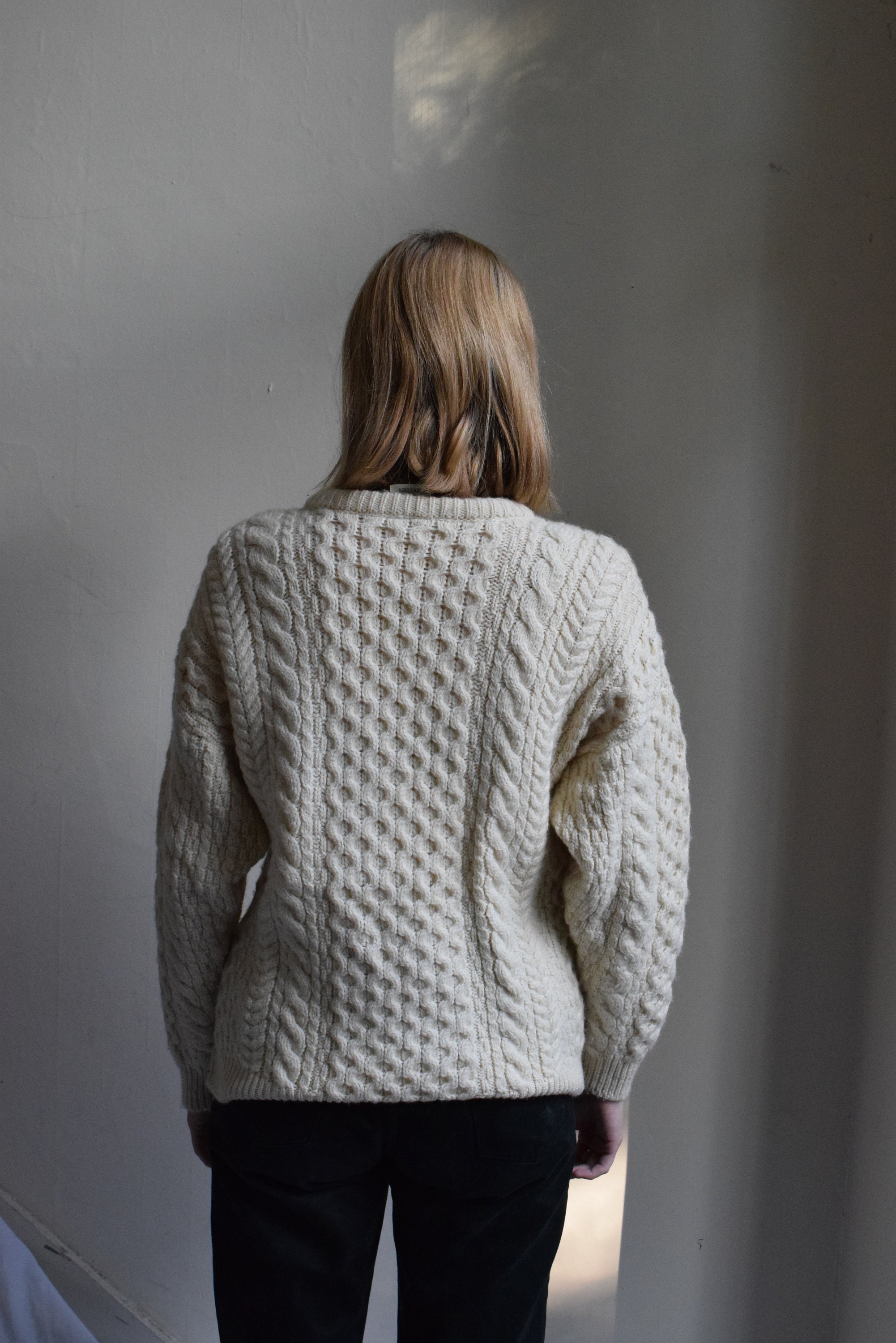 Cream Handmade Irish Cable Knit Sweater