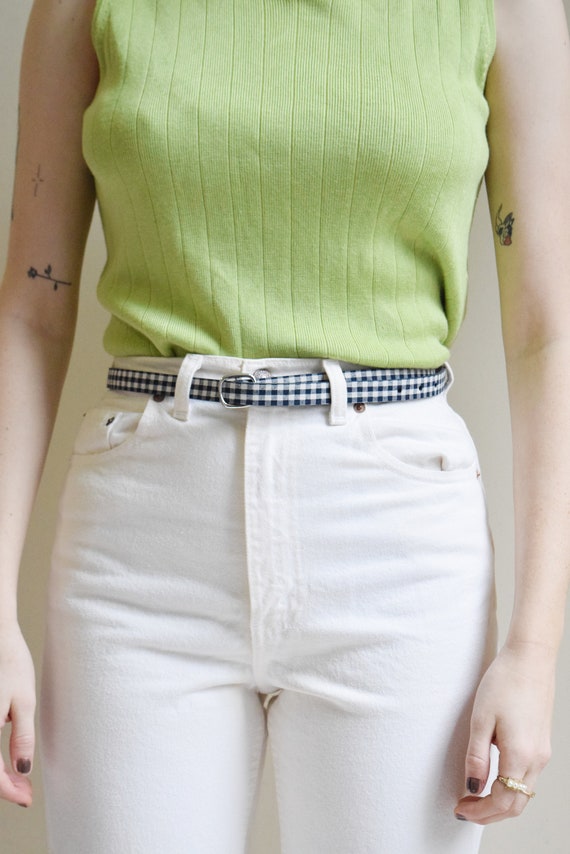 Navy Gingham Belt