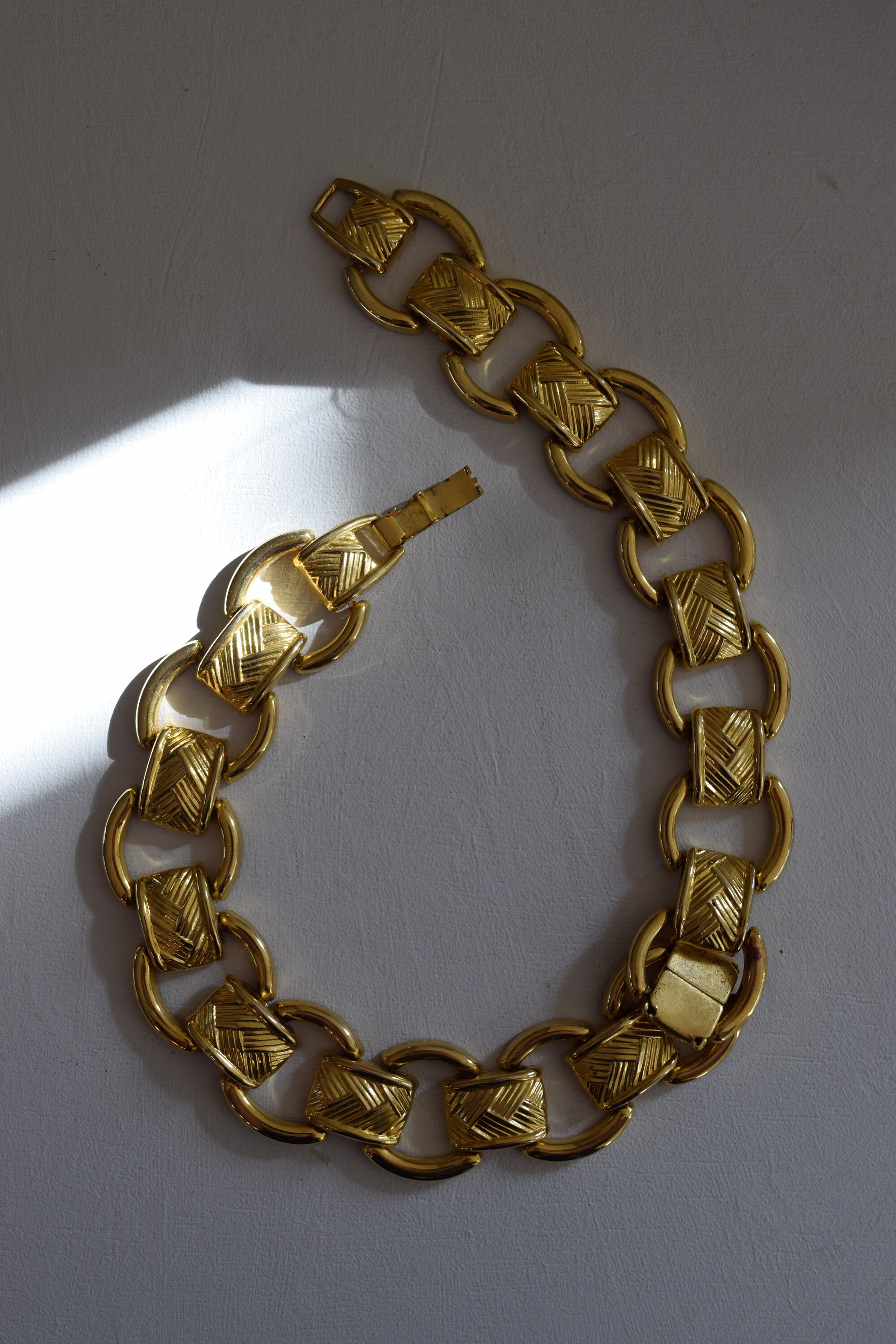 chunky gold chain link necklace