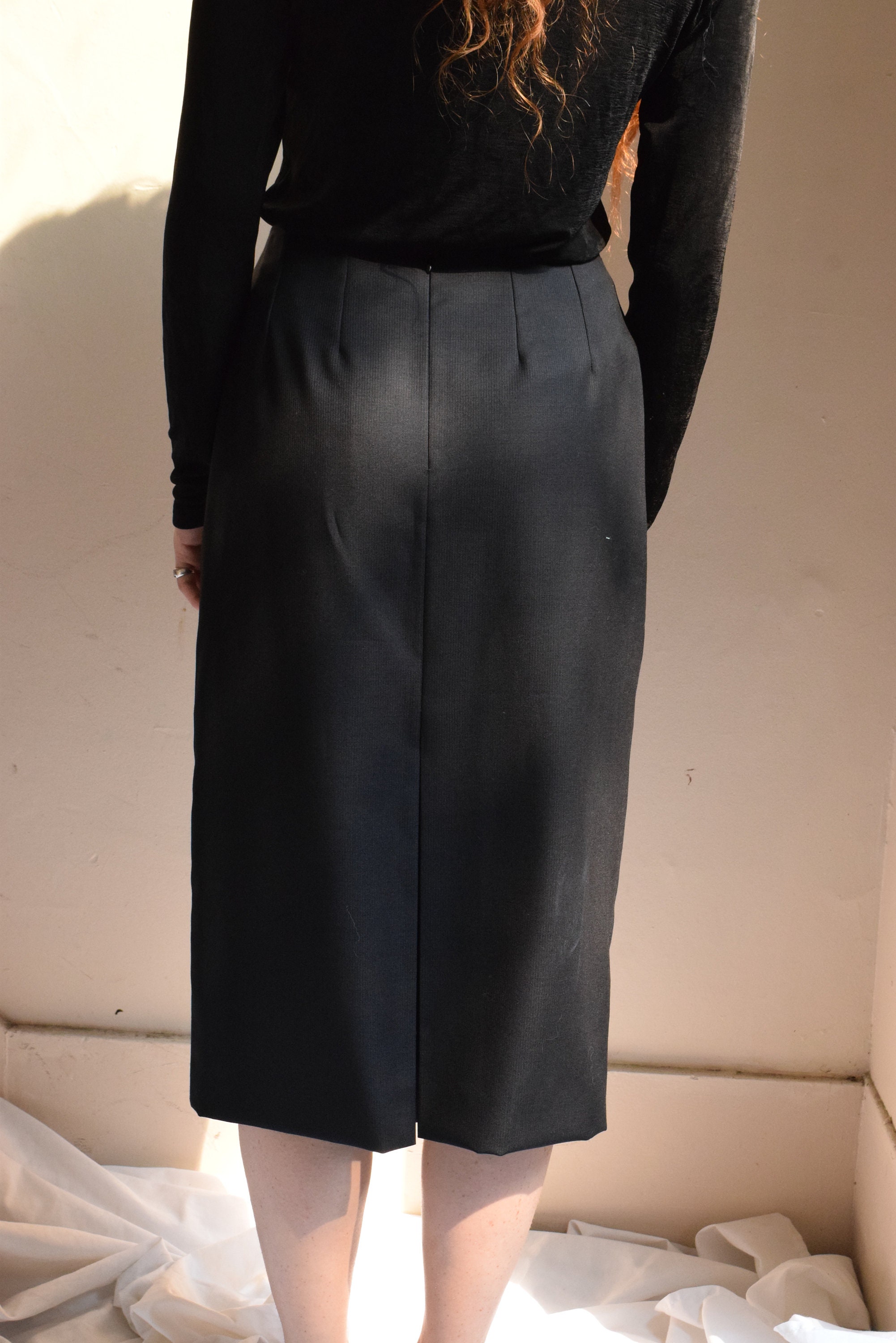 Black Christian Dior Wool Skirt