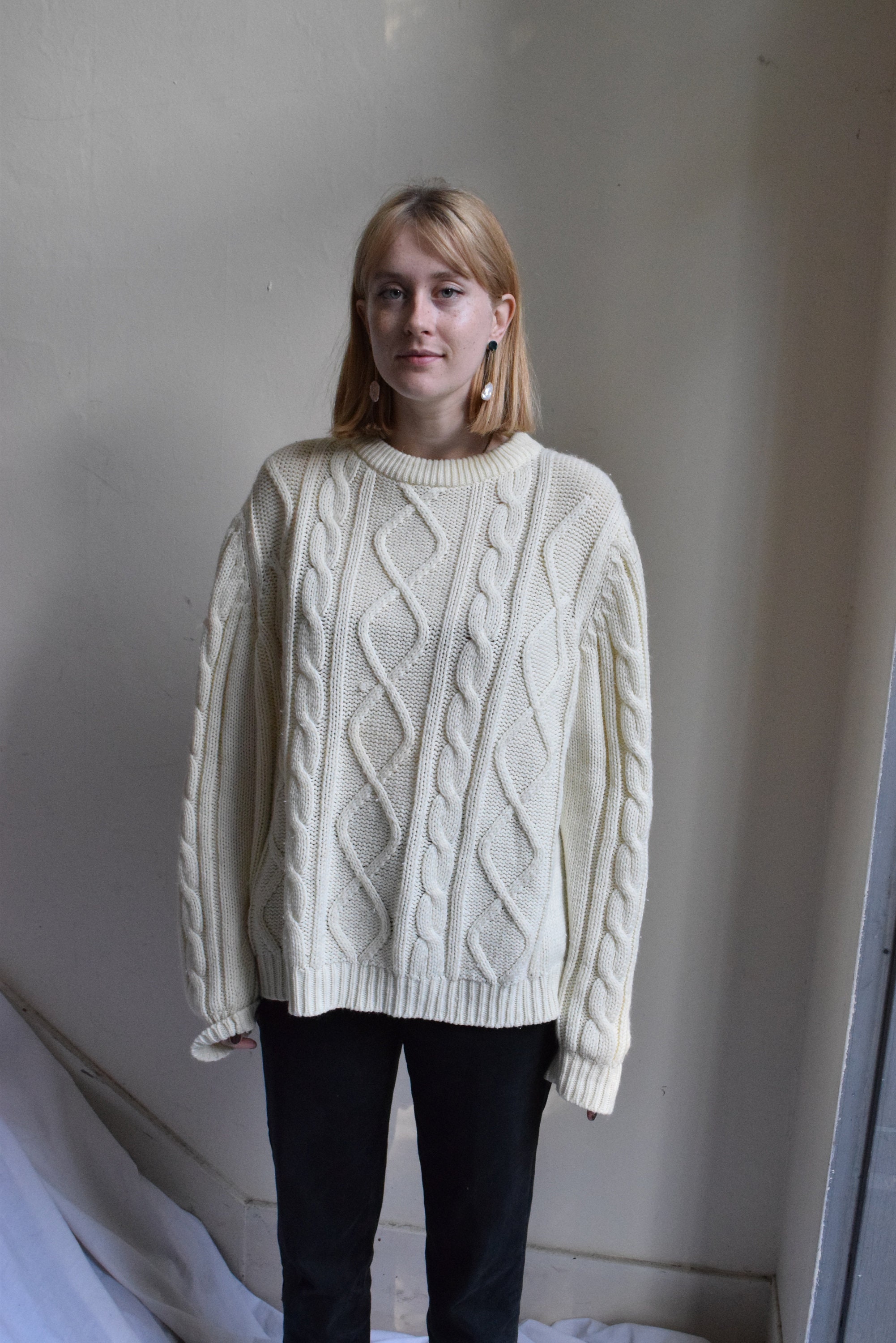 Vintage Hudson Bay Cable Knit Sweater.