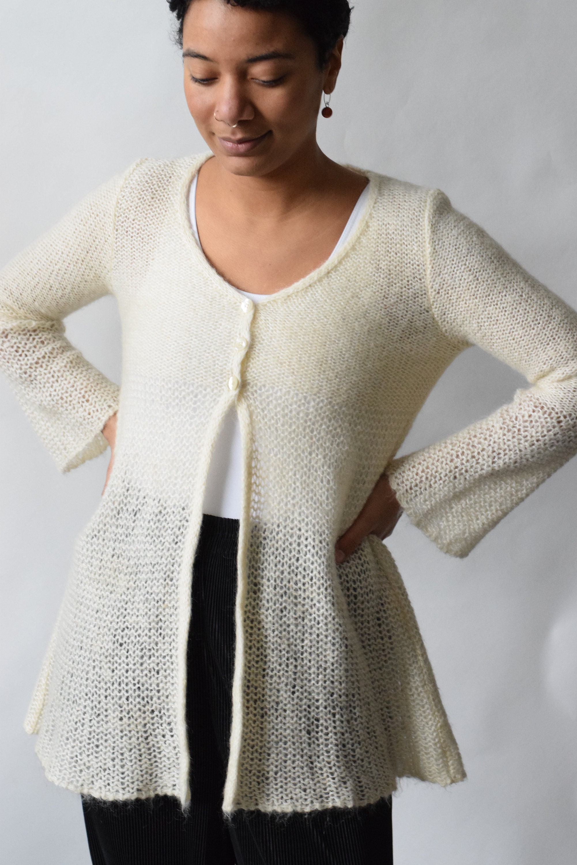 Cream Mohair Cardigan