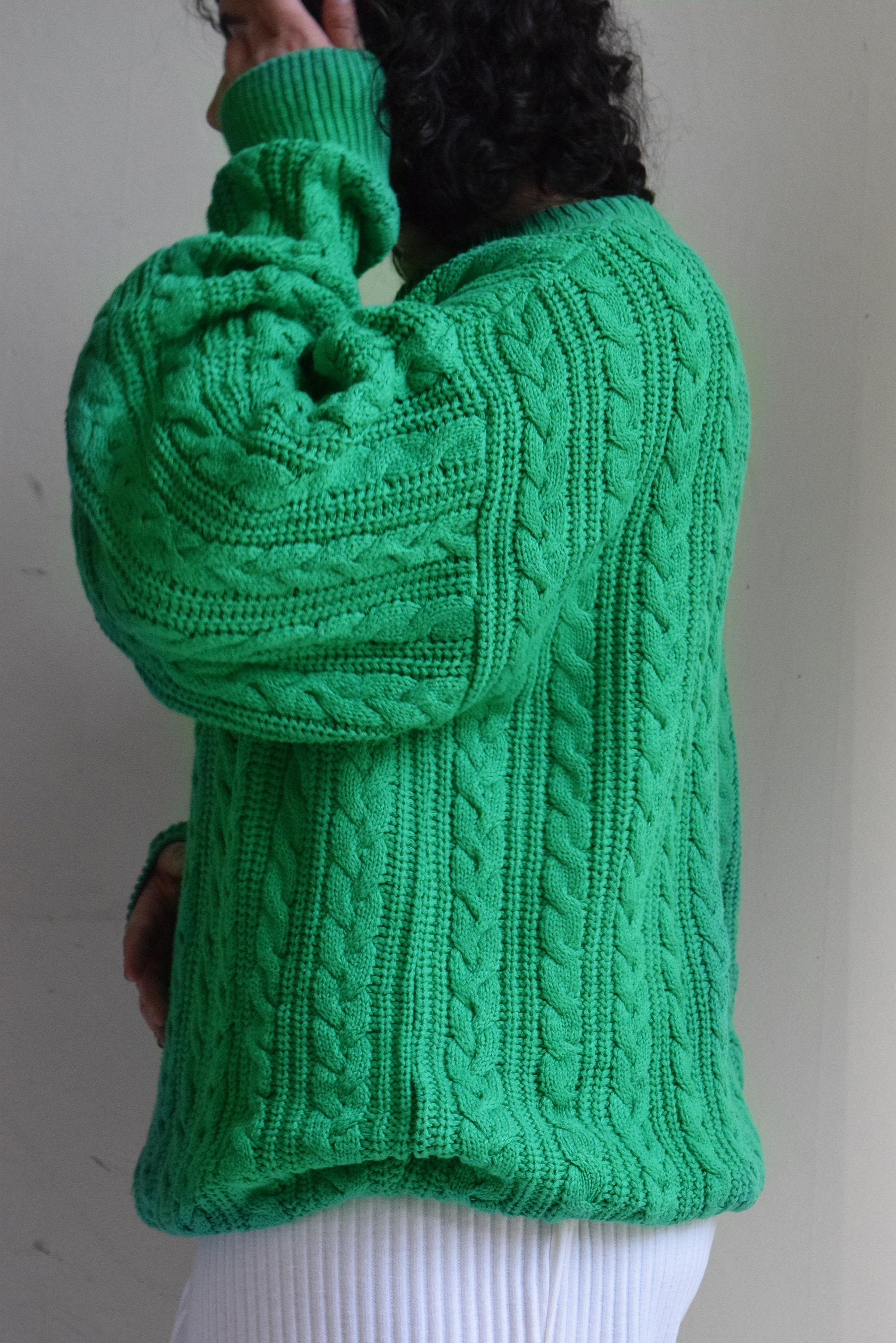 Dior Kelly Green Cable Knit Sweater