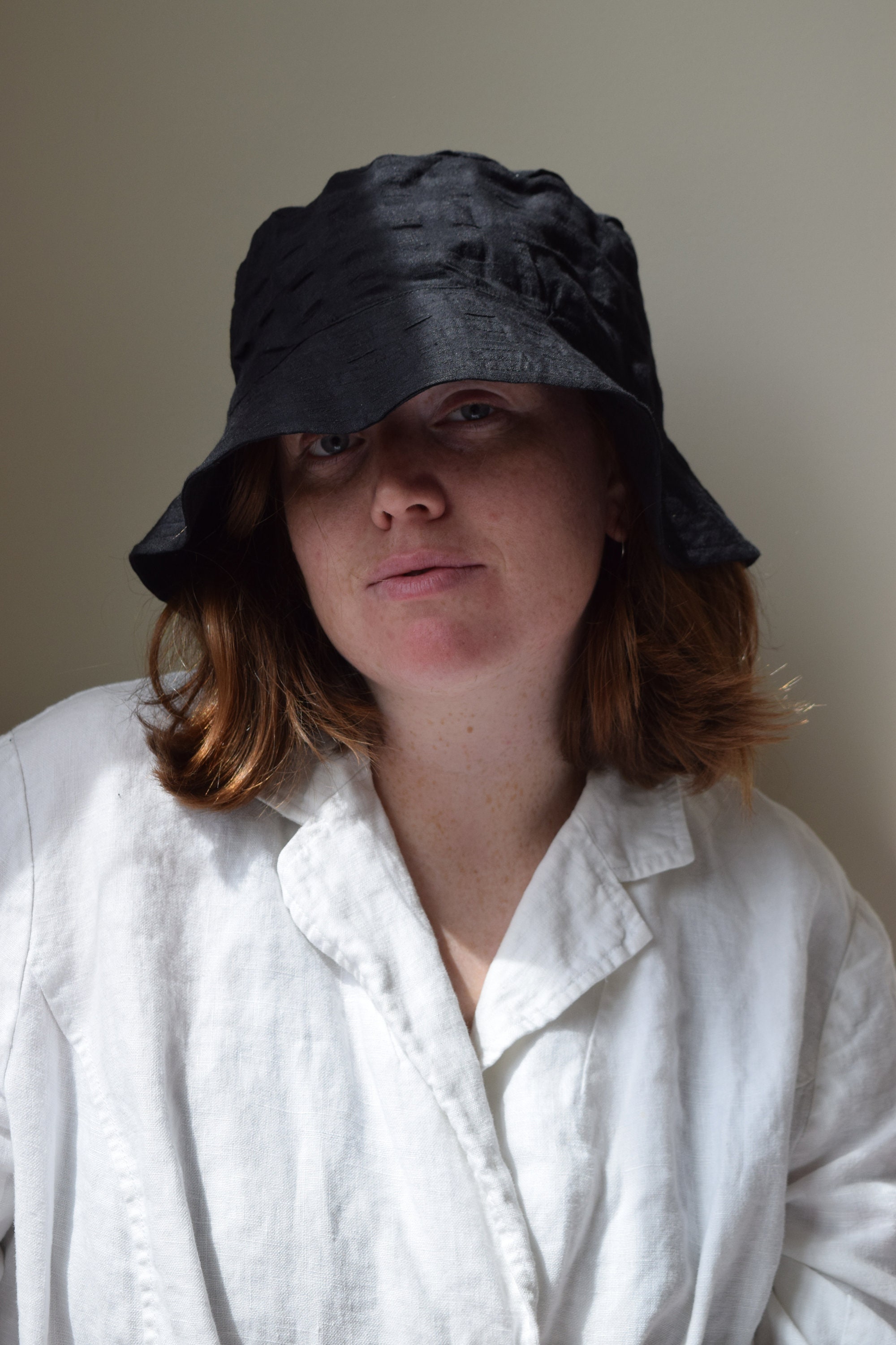 Black Linen Bucket Hat