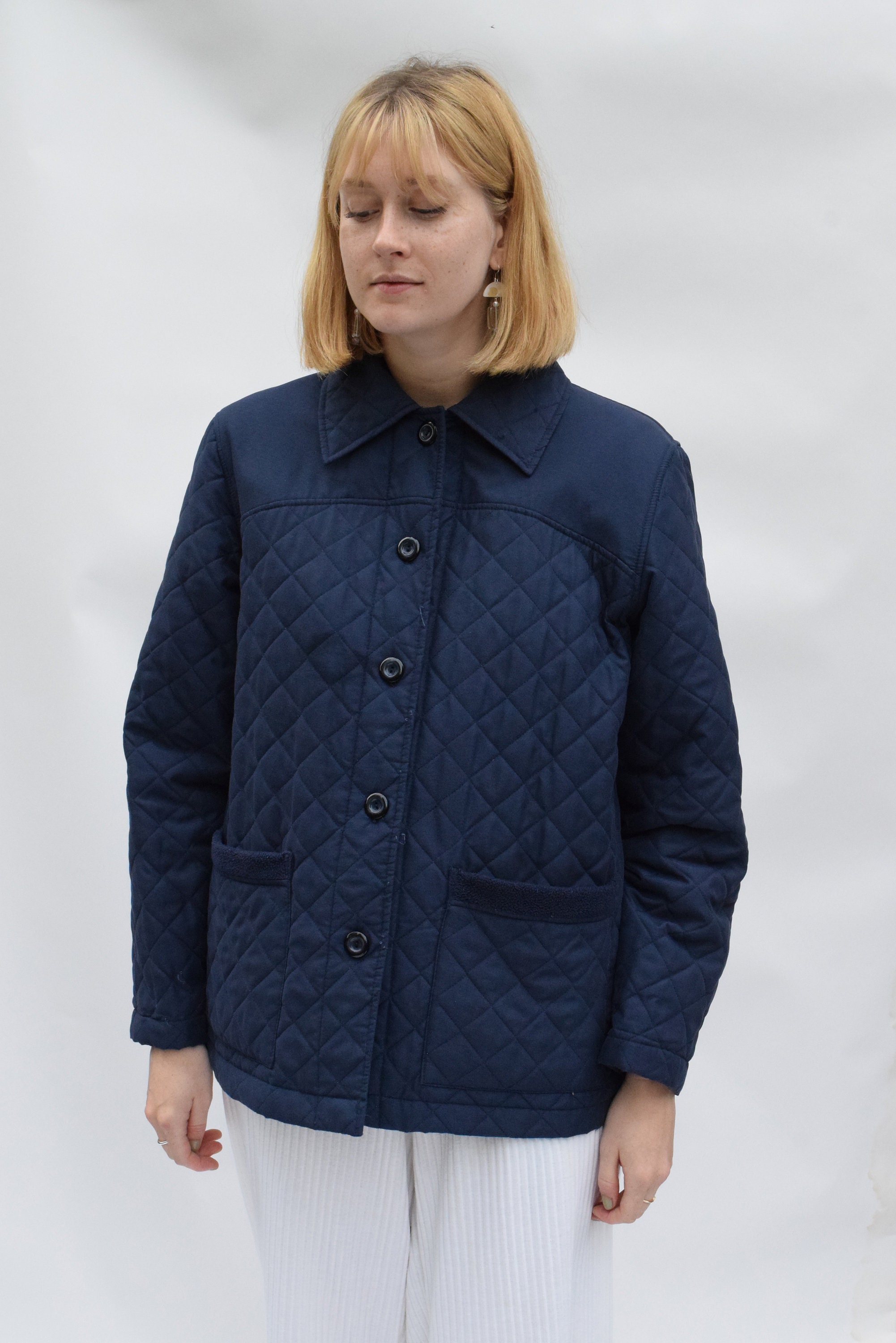 Navy Quilted Jacket