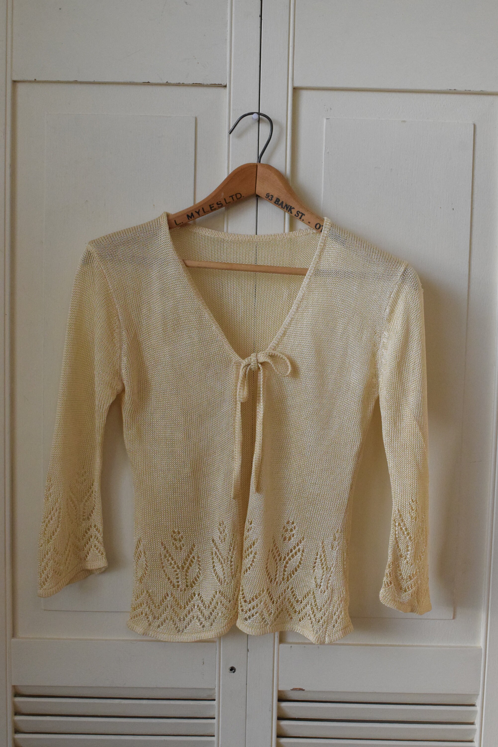 pastel yellow cardigan