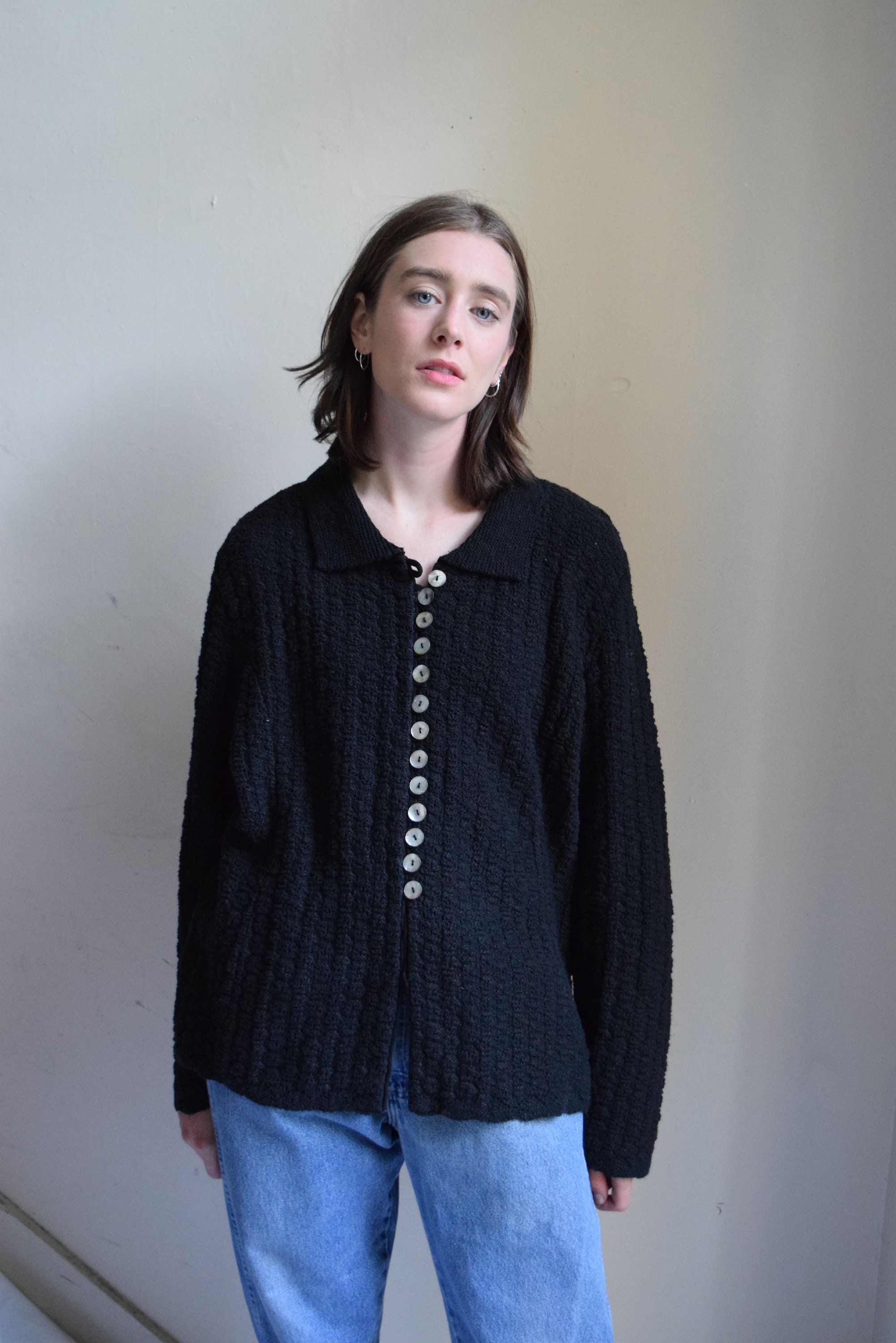 button up knit top