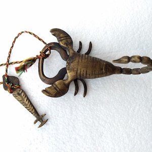 Old Antique Indian Brass Handcrafted Scorpion camel deer lion Elephant fish Padlock With Key