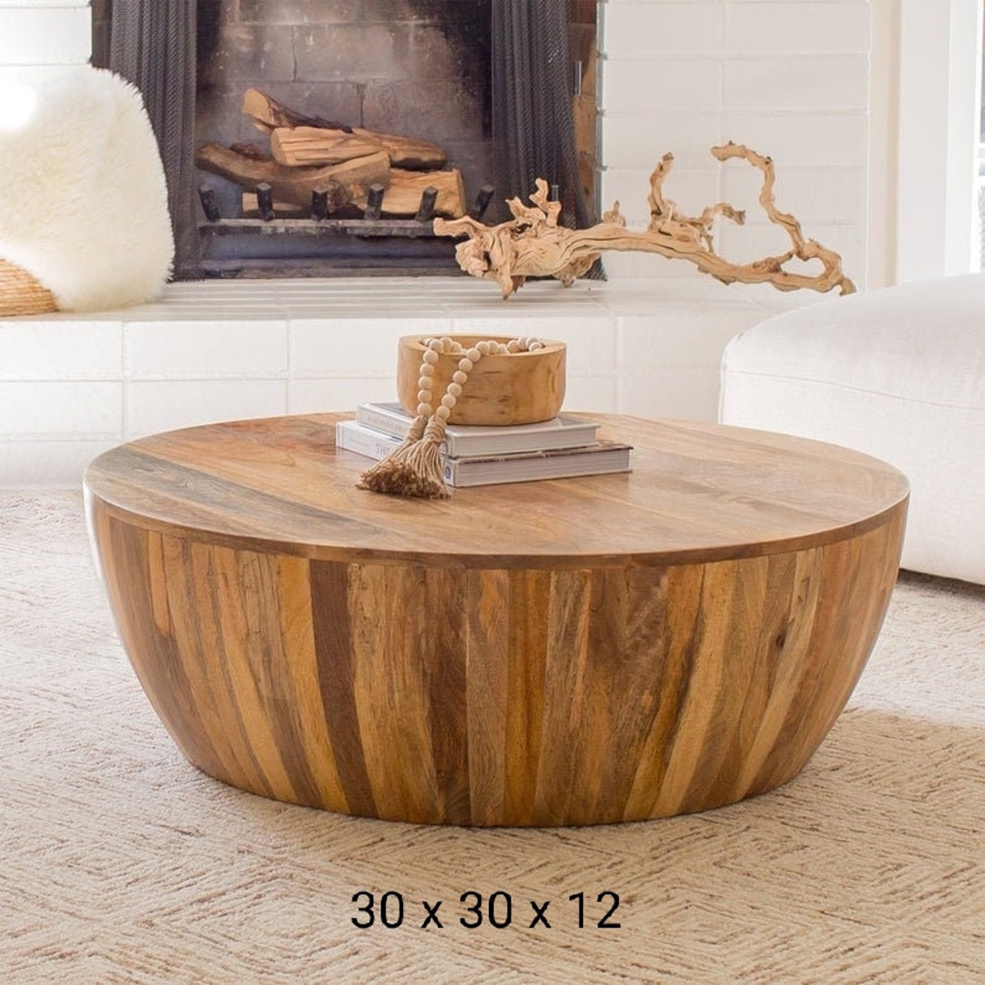 Mango wood and cheap glass coffee table