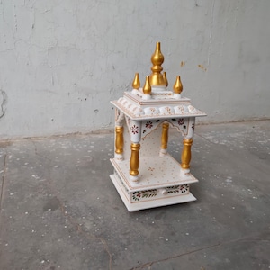 Wooden Temple Handcrafted Hindu Hanging Mandir Puja / Pooja Ghar Mandap For Worship Home Decor Or Office