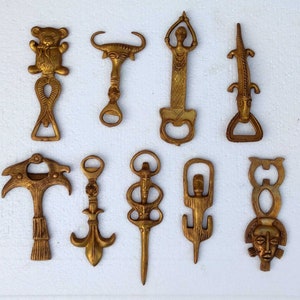 Vintage Brass Beer Bottle Opener - Barware